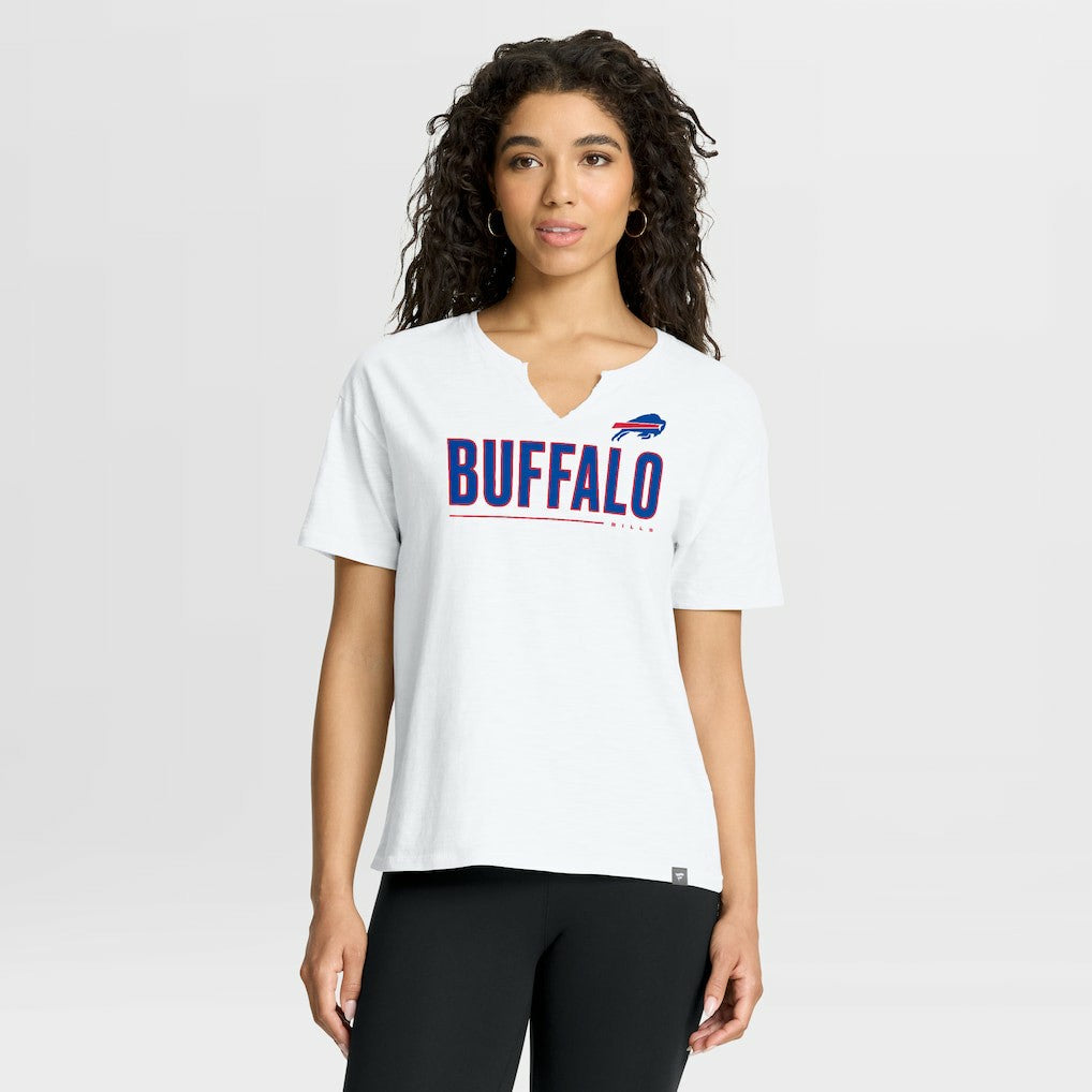 Buffalo Bills Women's Redzone Slub Boxy T-Shirt - White discount