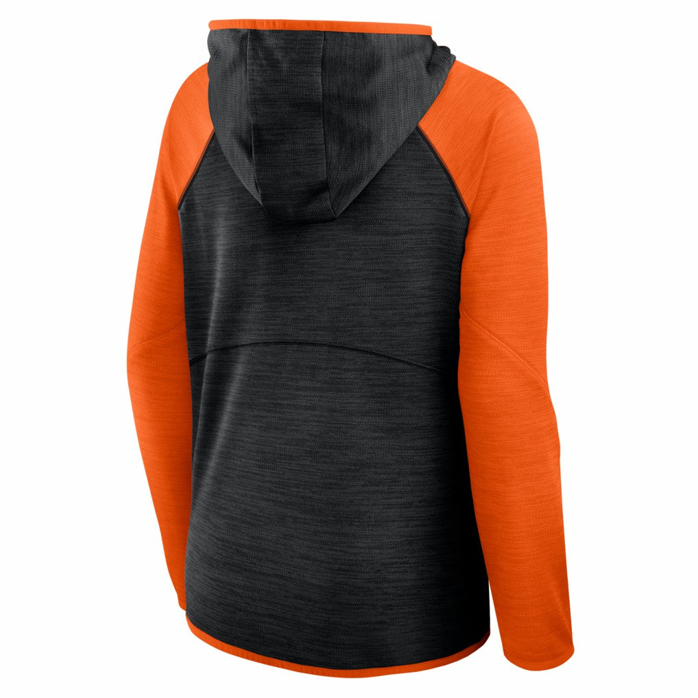Cincinnati Bengals Women's Redzone End Around Pass Raglan Full-Zip Hoodie - Black/Orange for sale