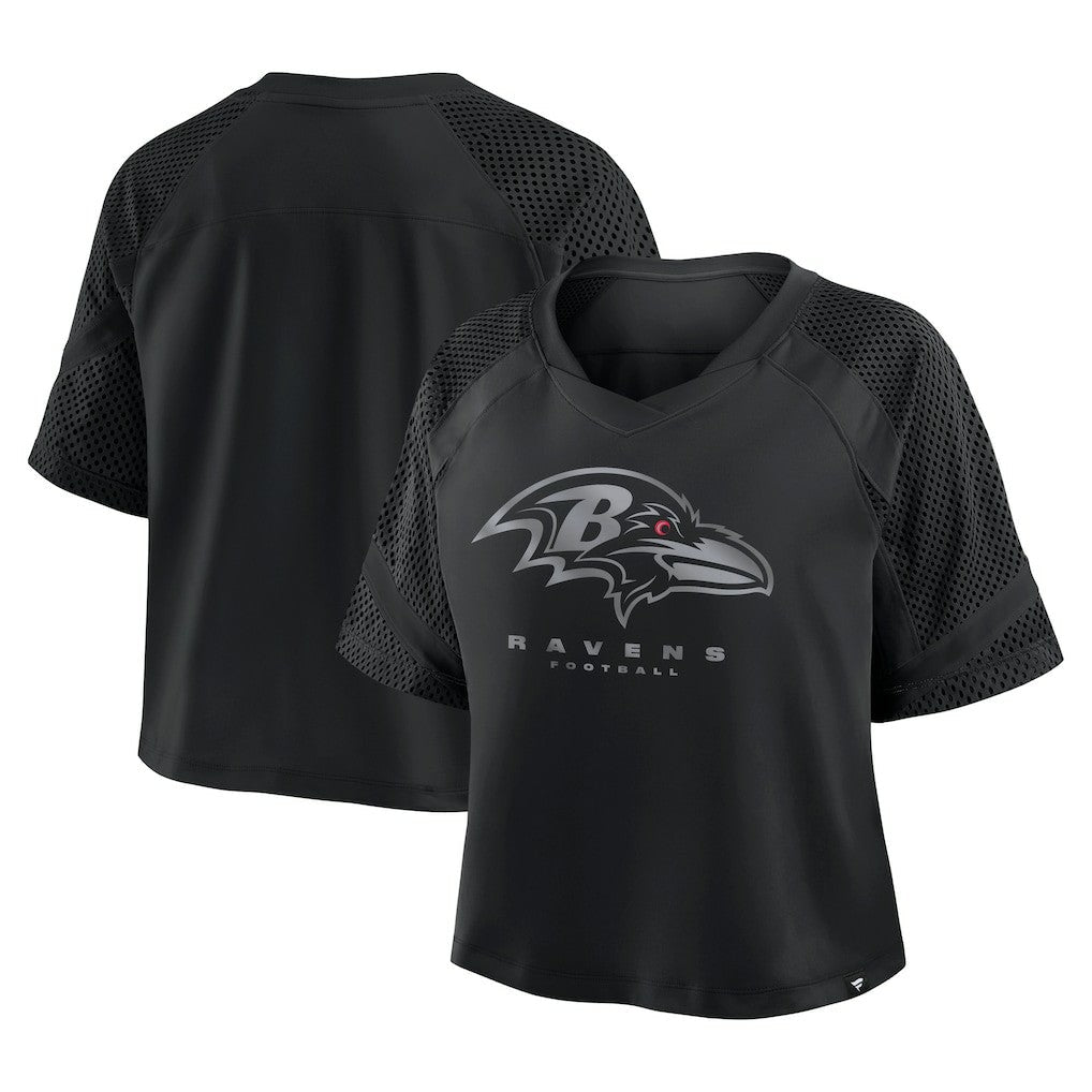Baltimore Ravens Women's Oversized Raglan V-Neck Blackout Fashion Jersey online