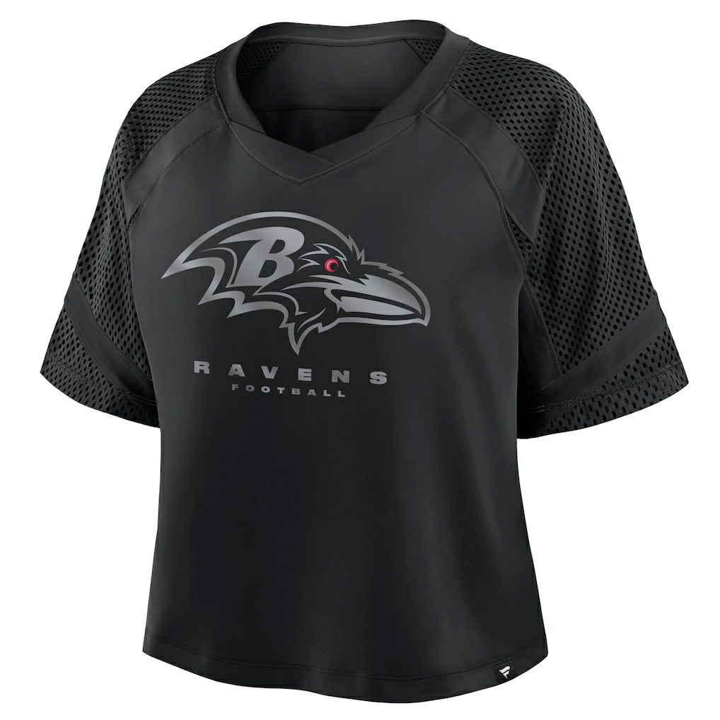 Baltimore Ravens Women's Oversized Raglan V-Neck Blackout Fashion Jersey online