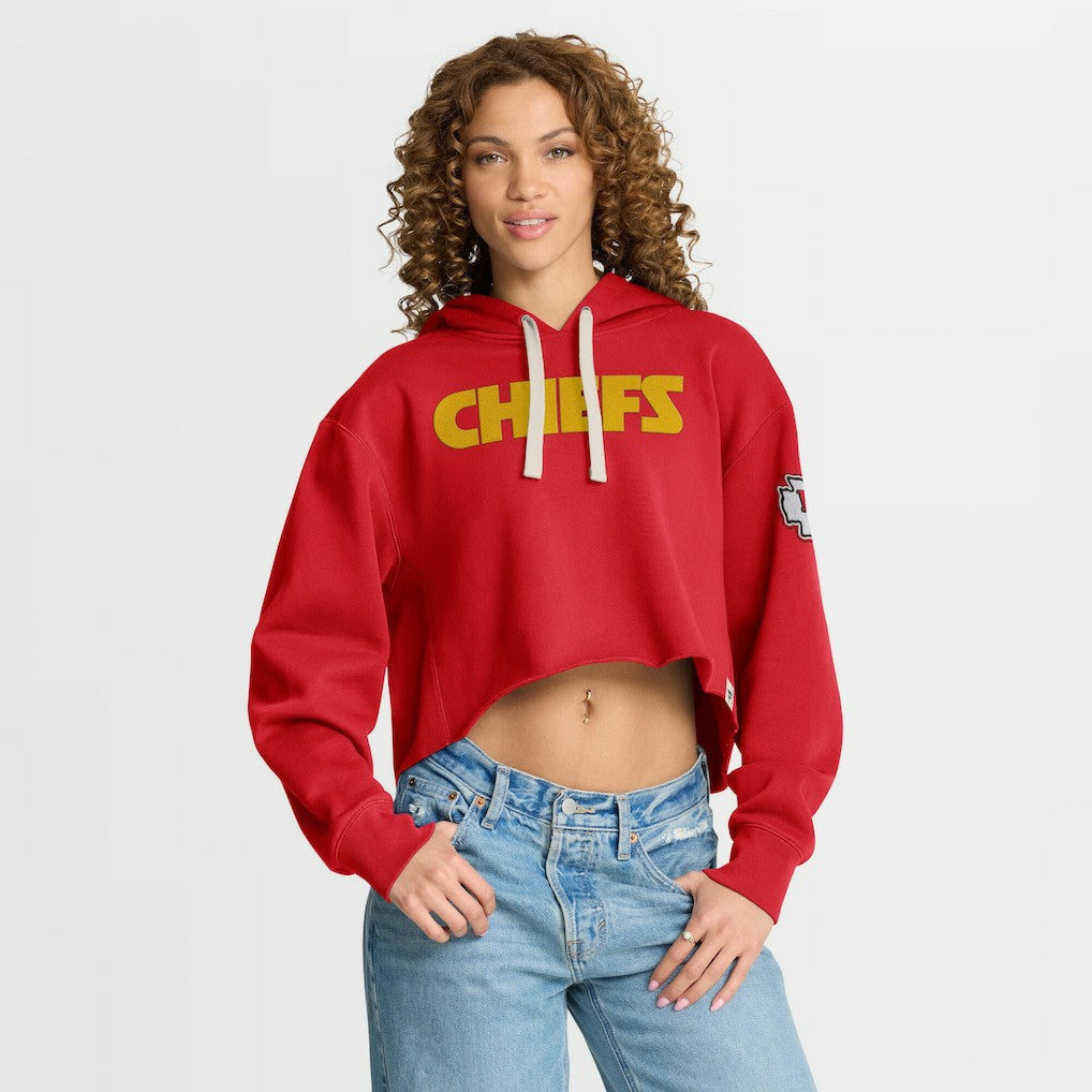 Kansas City Chiefs Women's Oversized Hometown Heritage Cropped Hoodie - Red outlet