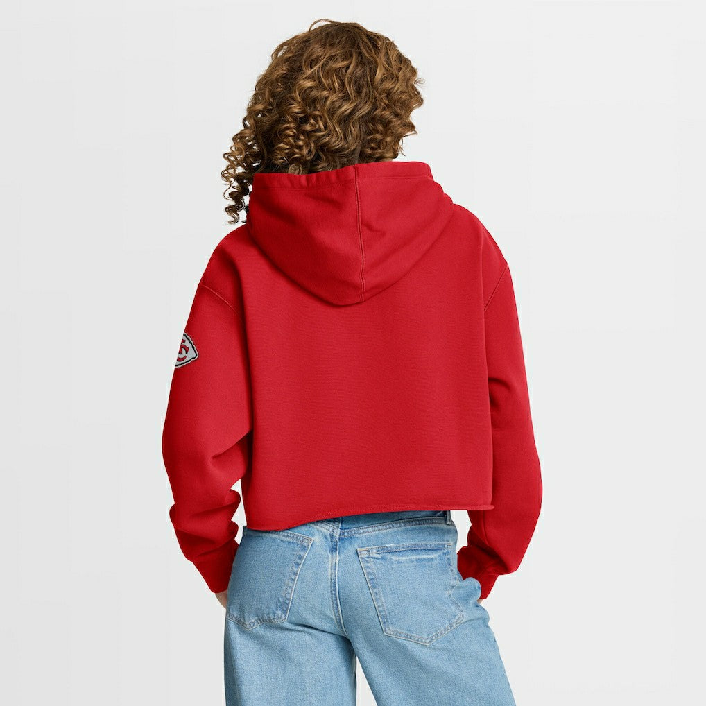 Kansas City Chiefs Women's Oversized Hometown Heritage Cropped Hoodie - Red outlet