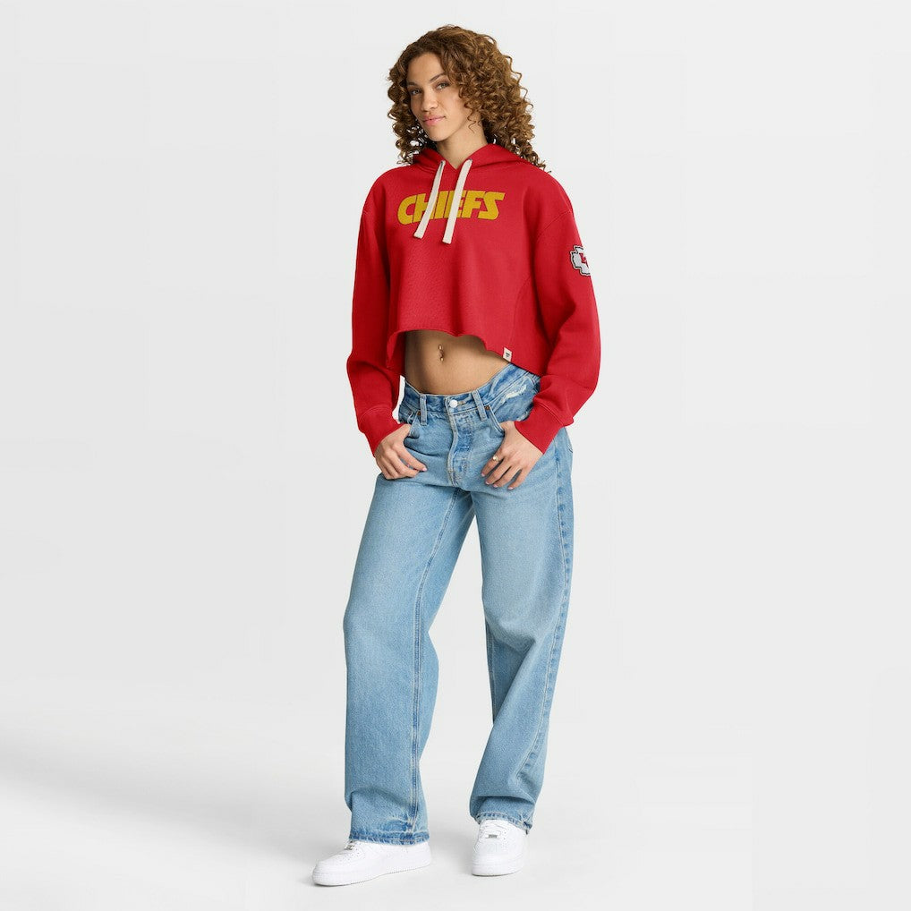 Kansas City Chiefs Women's Oversized Hometown Heritage Cropped Hoodie - Red outlet