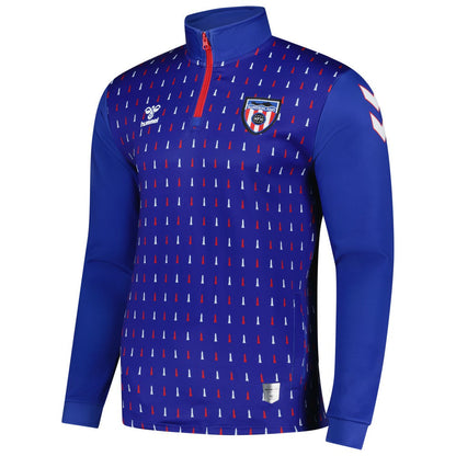 Sunderland Hummel Away Pre-Match Half Zip - Blue discount
