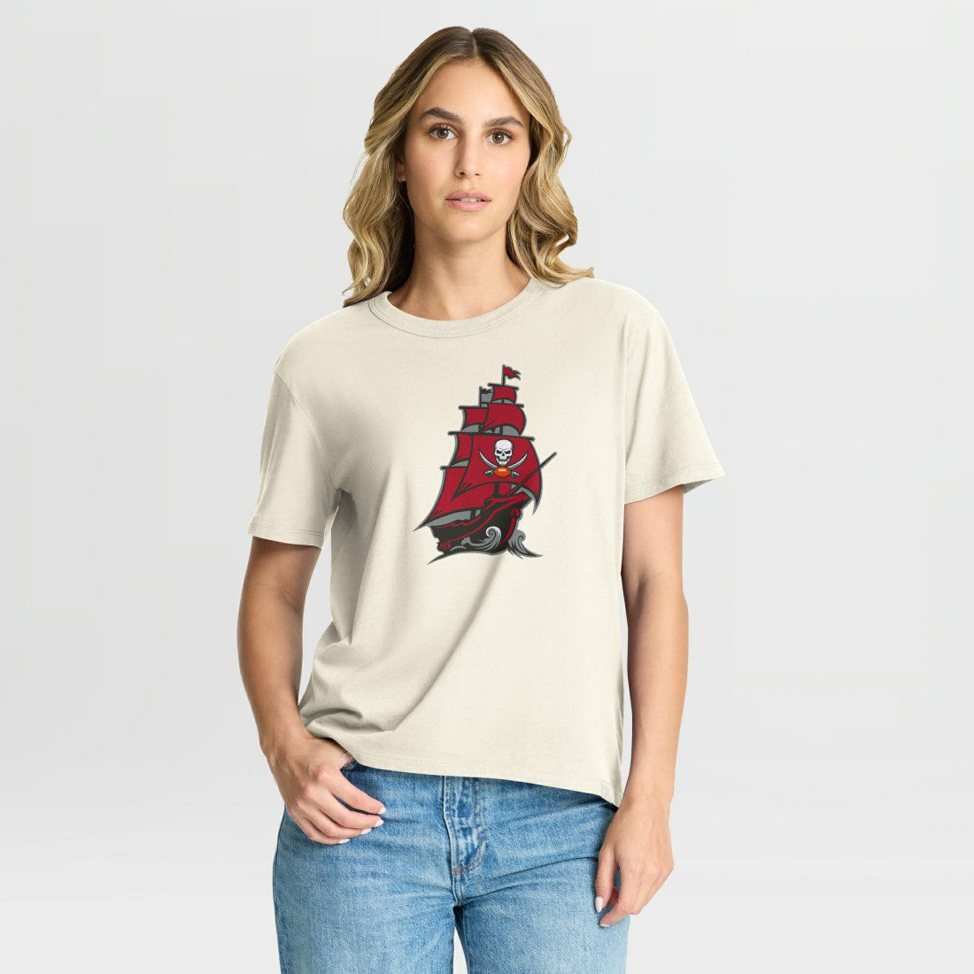 Tampa Bay Buccaneers Women's Dove Legacy T-Shirt - Cream cheap