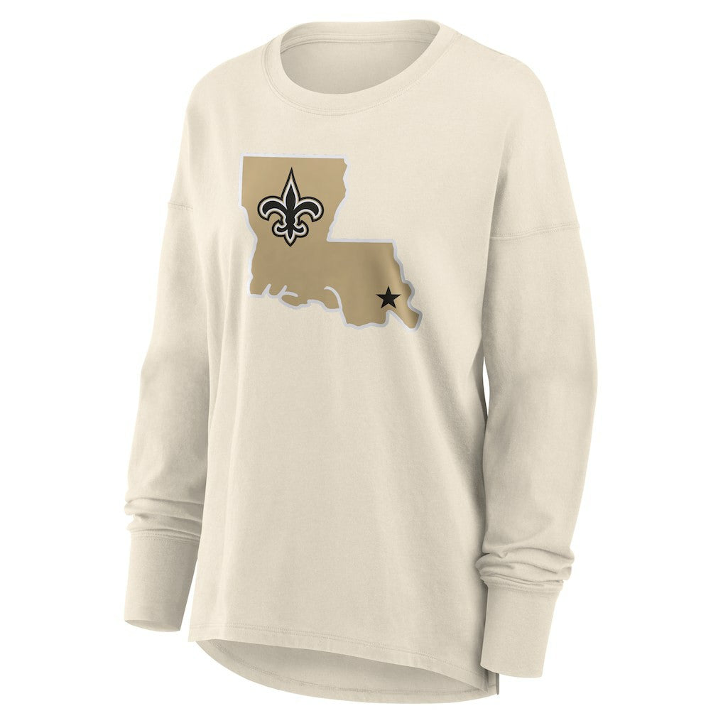 New Orleans Saints Women's Dove Legacy Long Sleeve T-Shirt - Cream sale