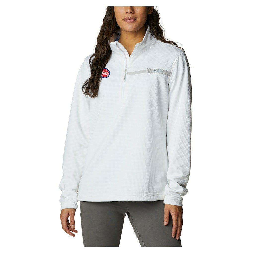 Detroit Pistons Women's Skiff Guide Fleece Pullover Top sale - White | Columbia cheap