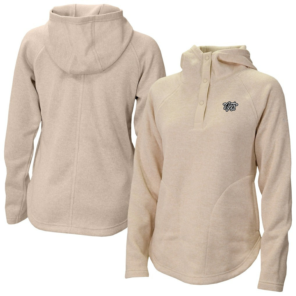 Brooklyn Nets Women's Sweater Weather Quarter-Snap Hoodie - White | Columbia online