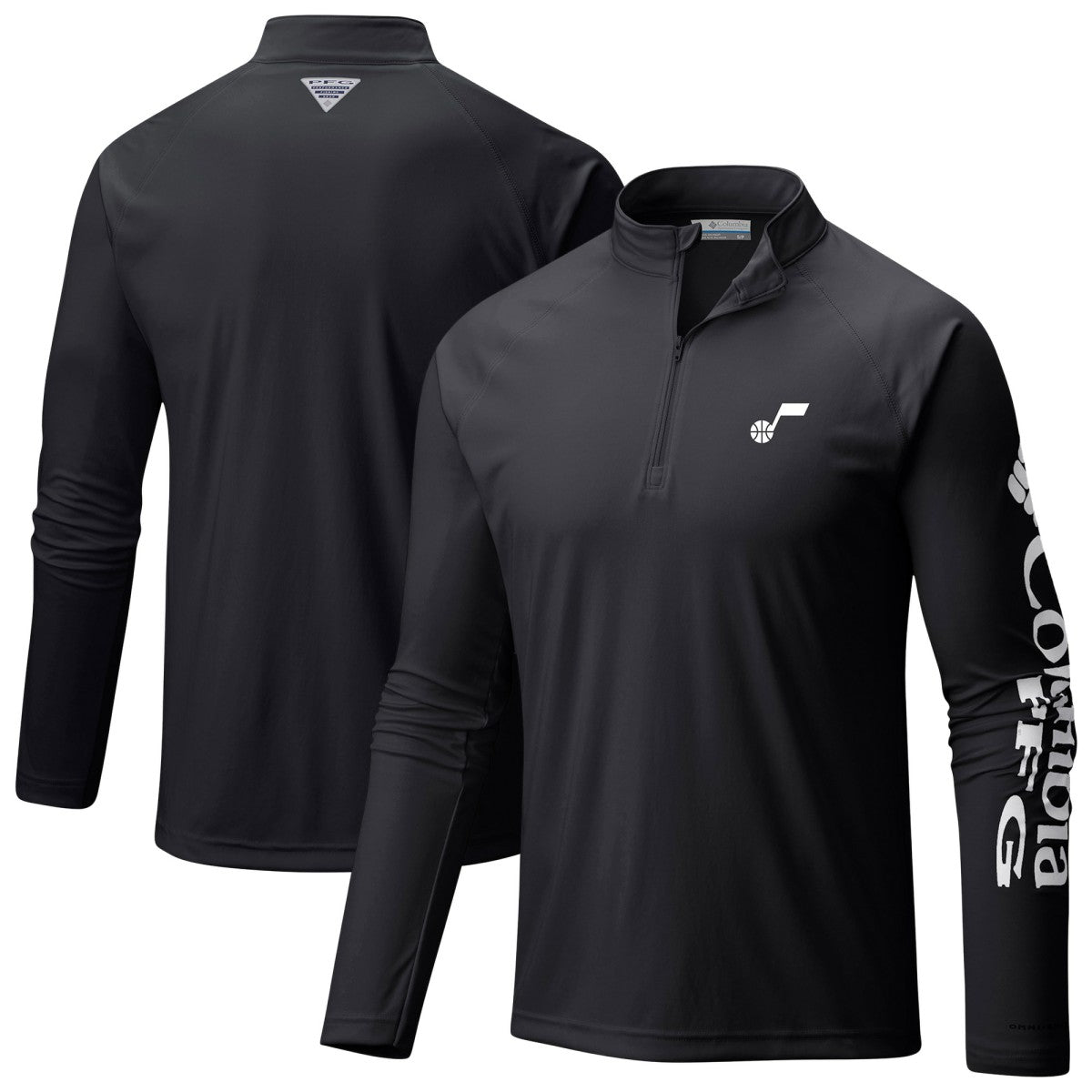 Utah Jazz PFG Terminal Tackle Quarter-Zip Top - Black | Columbia sale