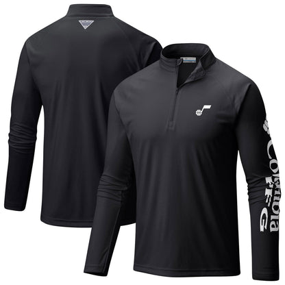 Utah Jazz PFG Terminal Tackle Quarter-Zip Top - Black | Columbia sale