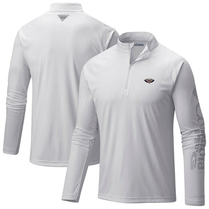 New Orleans Pelicans PFG Terminal Tackle Quarter-Zip Top - White | Columbia cheap