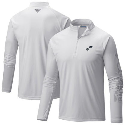 Utah Jazz PFG Terminal Tackle Quarter-Zip Top - White | Columbia outlet