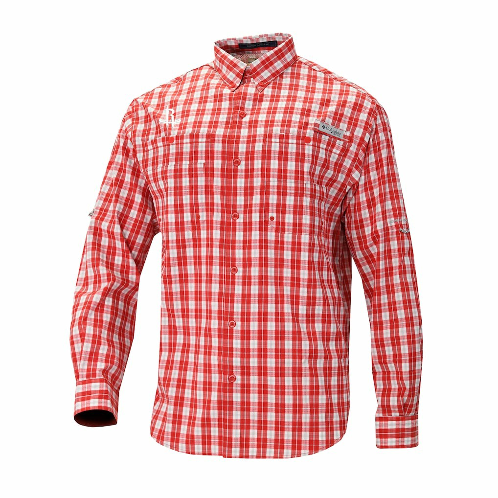 Houston Rockets Super Tamiami Omni-Shade Long Sleeve Button-Down Shirt - Red | Columbia shop