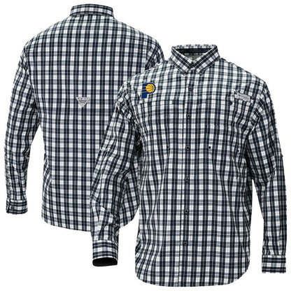 Indiana Pacers Super Tamiami Omni-Shade Long Sleeve Button-Down Shirt - Navy | Columbia discount