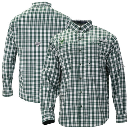 Milwaukee Bucks Super Tamiami Omni-Shade Long Sleeve Button-Down Shirt - Green | Columbia discount