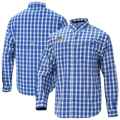 New York Knicks Super Tamiami Omni-Shade Long Sleeve Button-Down Shirt - Blue | Columbia outlet