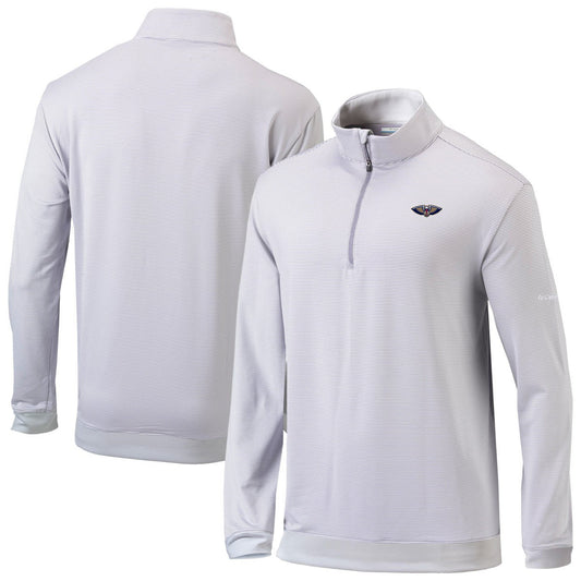 New Orleans Pelicans Omni-Wick Even Lie Quarter-Zip Top - Gray/White | Columbia online