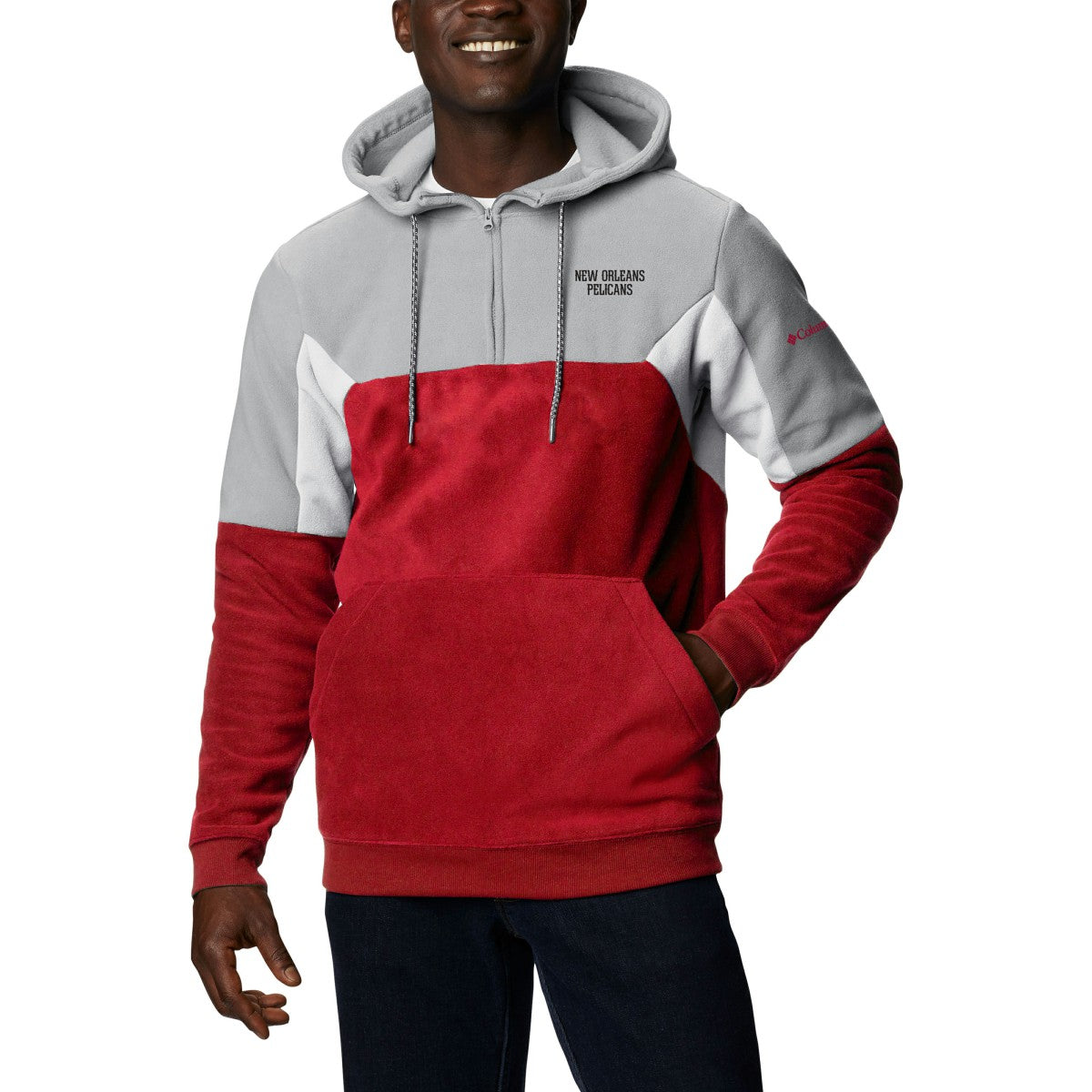 New Orleans Pelicans Men's Lodge Quarter-Zip Hoodie - Red | Columbia discount