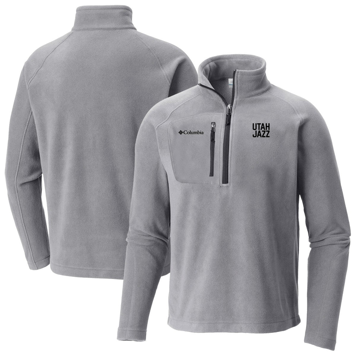 Utah Jazz Fast Trek III Half-Zip Fleece Pullover - Gray | Columbia discount