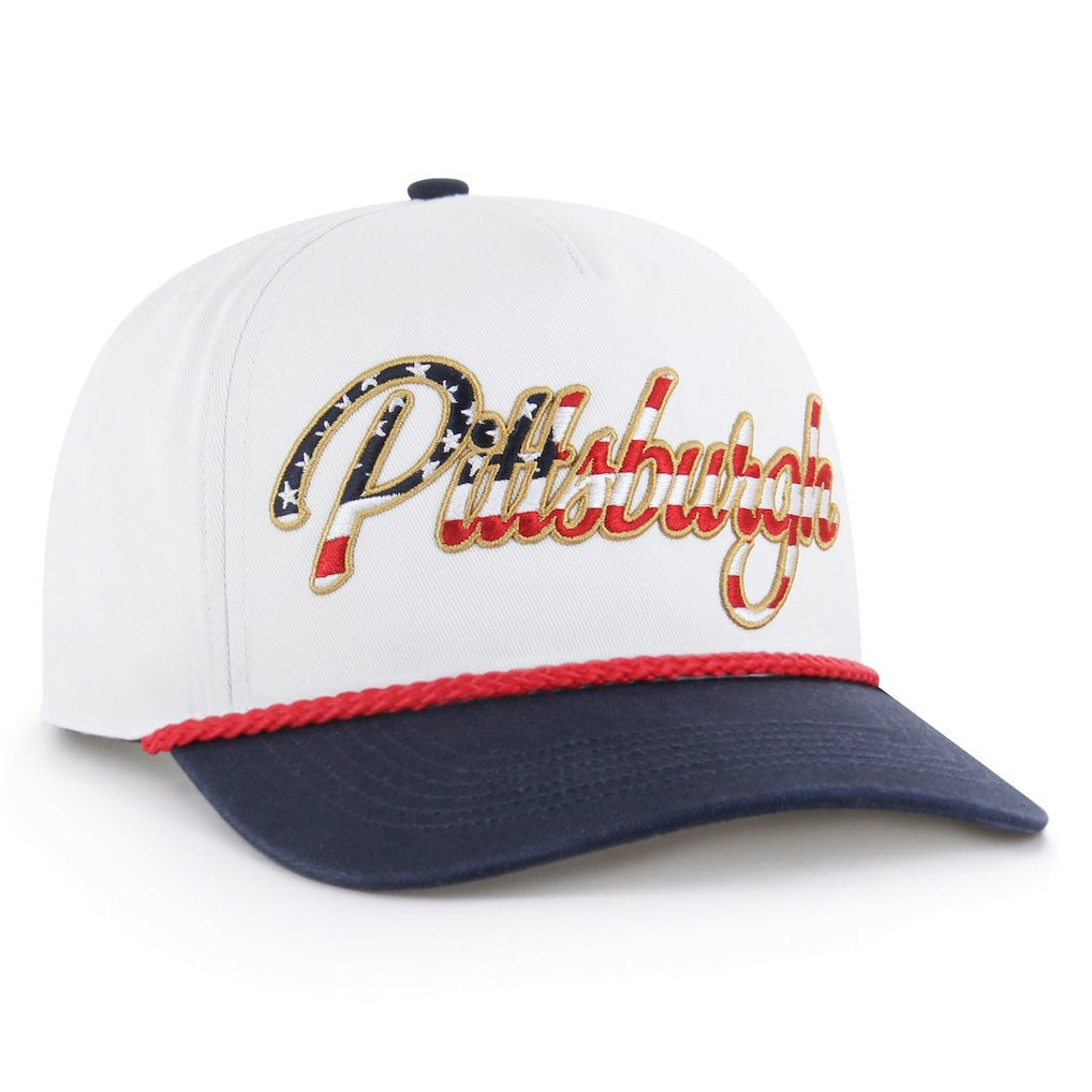 Pittsburgh Steelers '47 Patriotic Overhand Hitch Adjustable Hat - White cheap