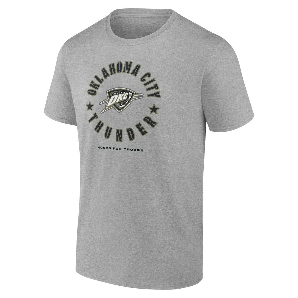 Oklahoma City Thunder Hoops for Troops T-Shirt - Heather Gray discount