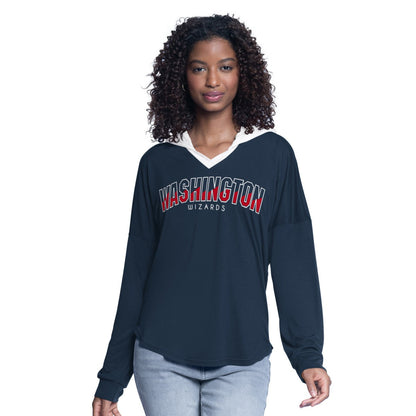 Washington Wizards G-III 4Her by Carl Banks Women's Bench Player Oversized Long Sleeve Hooded Top - Navy shop