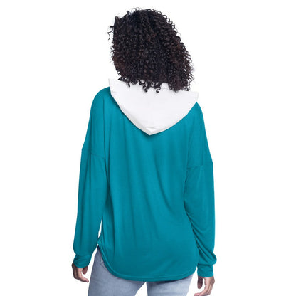 Charlotte Hornets G-III 4Her by Carl Banks Women's Bench Player Oversized Long Sleeve Hooded Top - Teal sale