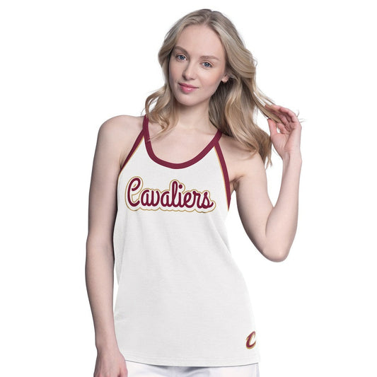 Cleveland Cavaliers G-III 4Her by Carl Banks Women's Curveball Racerback Scoop Neck Slub Tank Top sale - White cheap
