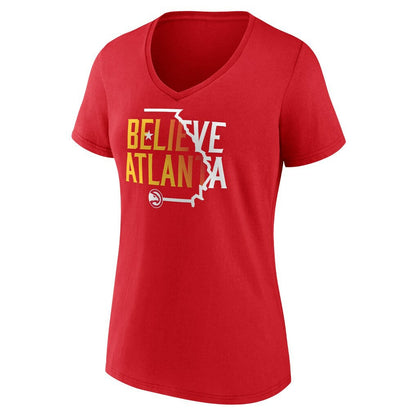 Atlanta Hawks Women's Team Pride V-Neck T-Shirt - Red sale