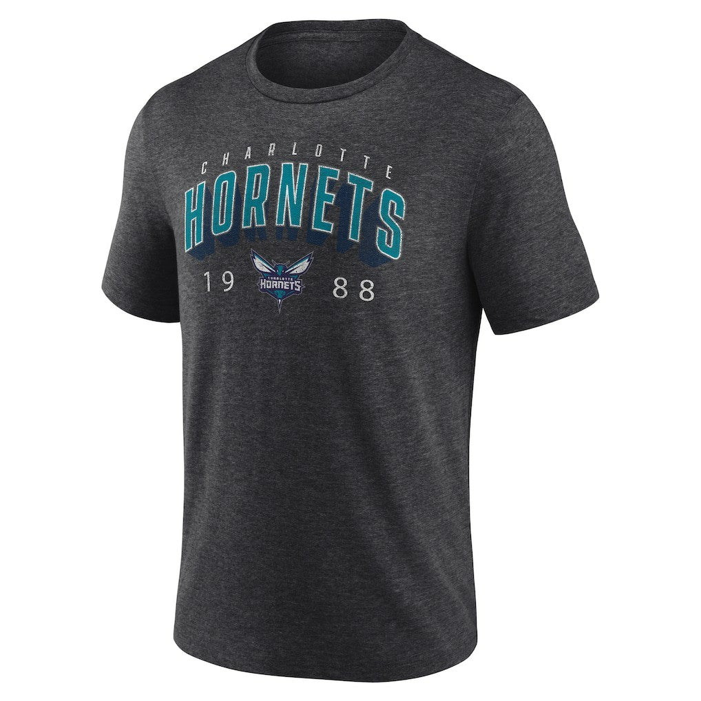Charlotte Hornets Backboard Tri-Blend T-Shirt - Charcoal shop