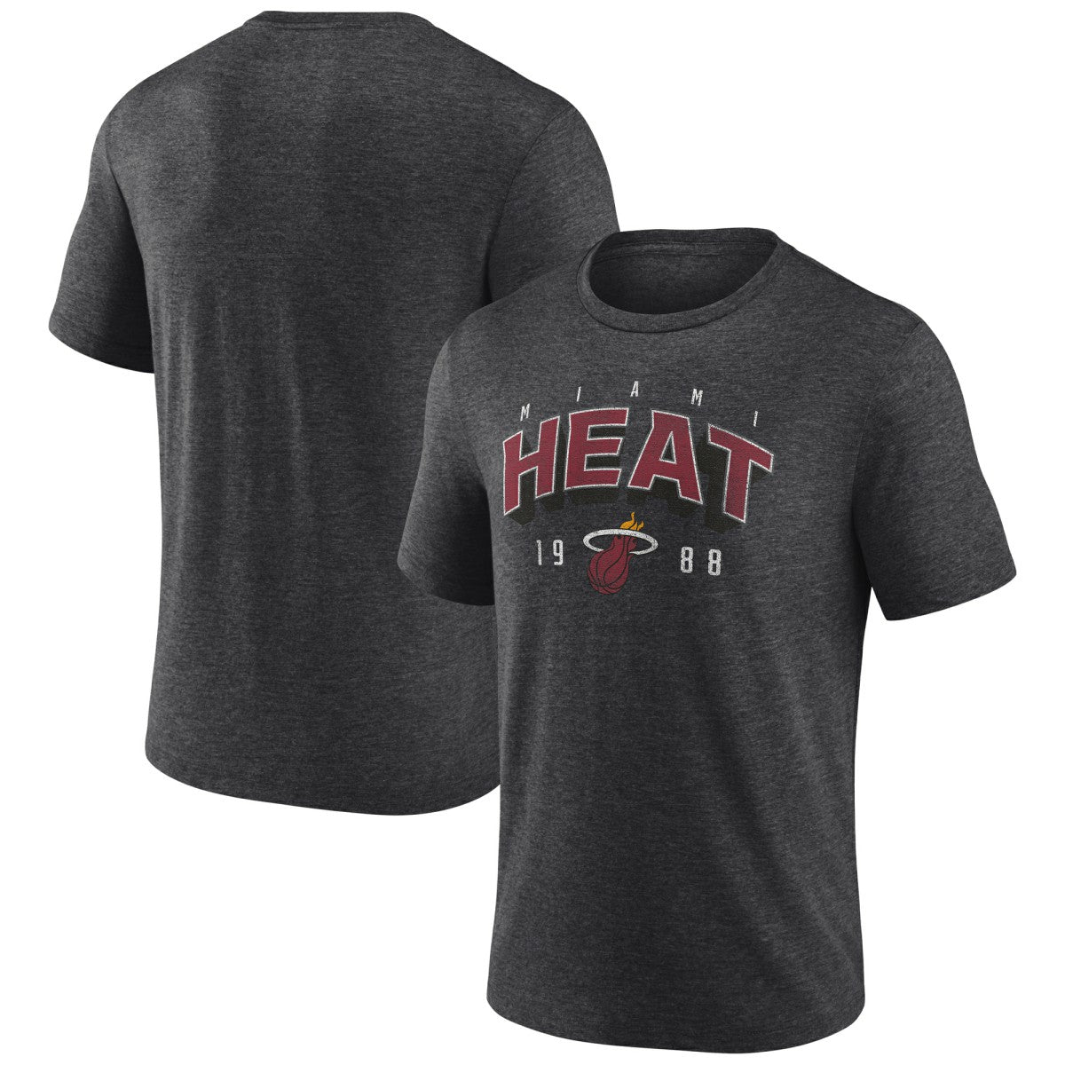 Miami Heat Backboard Tri-Blend T-Shirt - Charcoal cheap