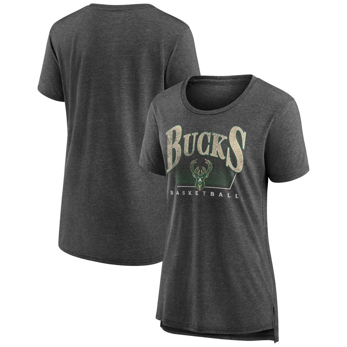 Milwaukee Bucks Women's Selection Tri-Blend T-Shirt - Gray discount