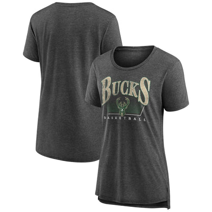 Milwaukee Bucks Women's Selection Tri-Blend T-Shirt - Gray discount