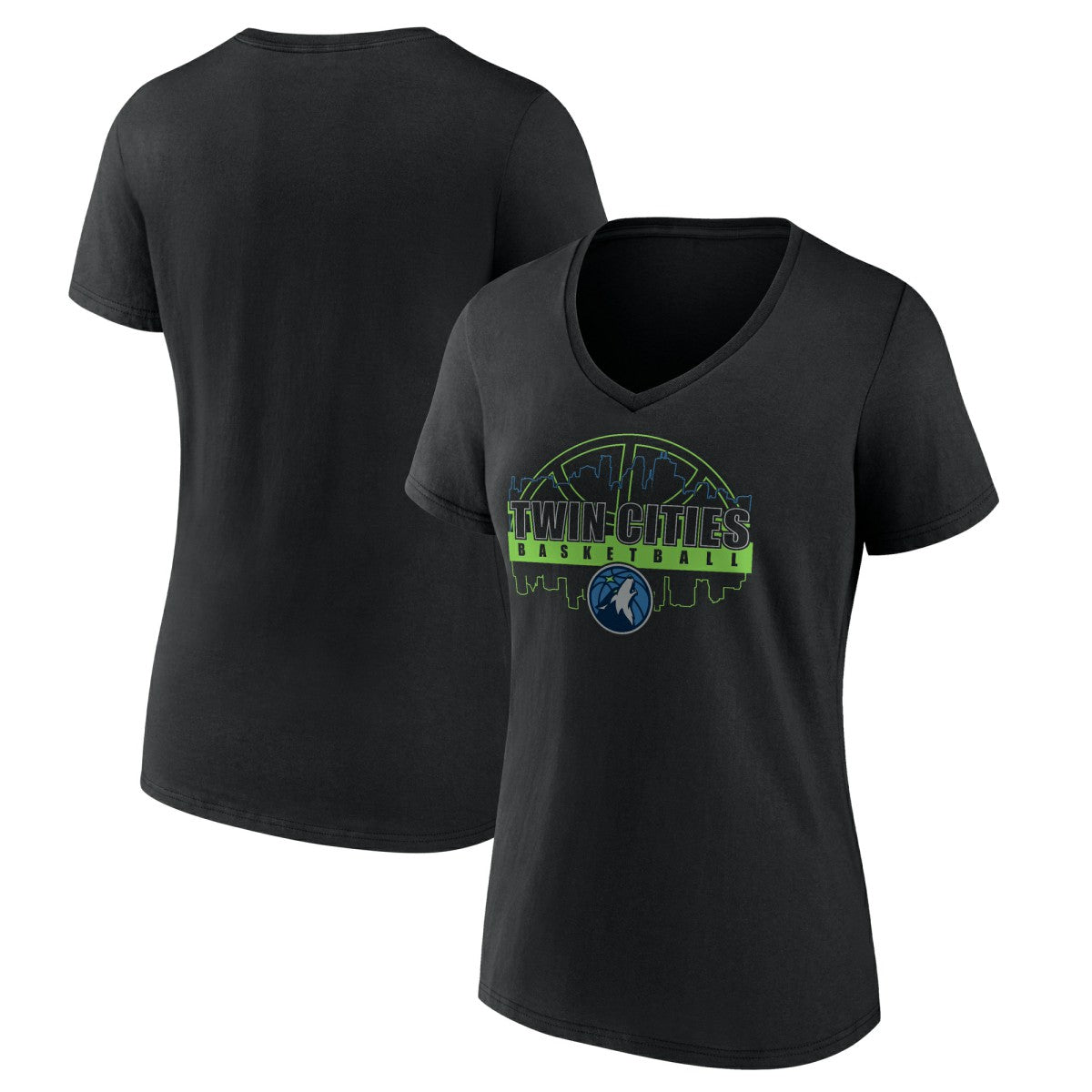 Minnesota Timberwolves Women's Core Hometown Launch V-Neck T-Shirt - Black cheap