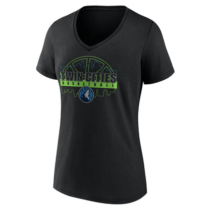 Minnesota Timberwolves Women's Core Hometown Launch V-Neck T-Shirt - Black cheap