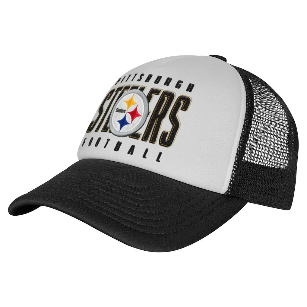 Pittsburgh Steelers Youth Essentials Trucker Adjustable Hat - White/Black cheap