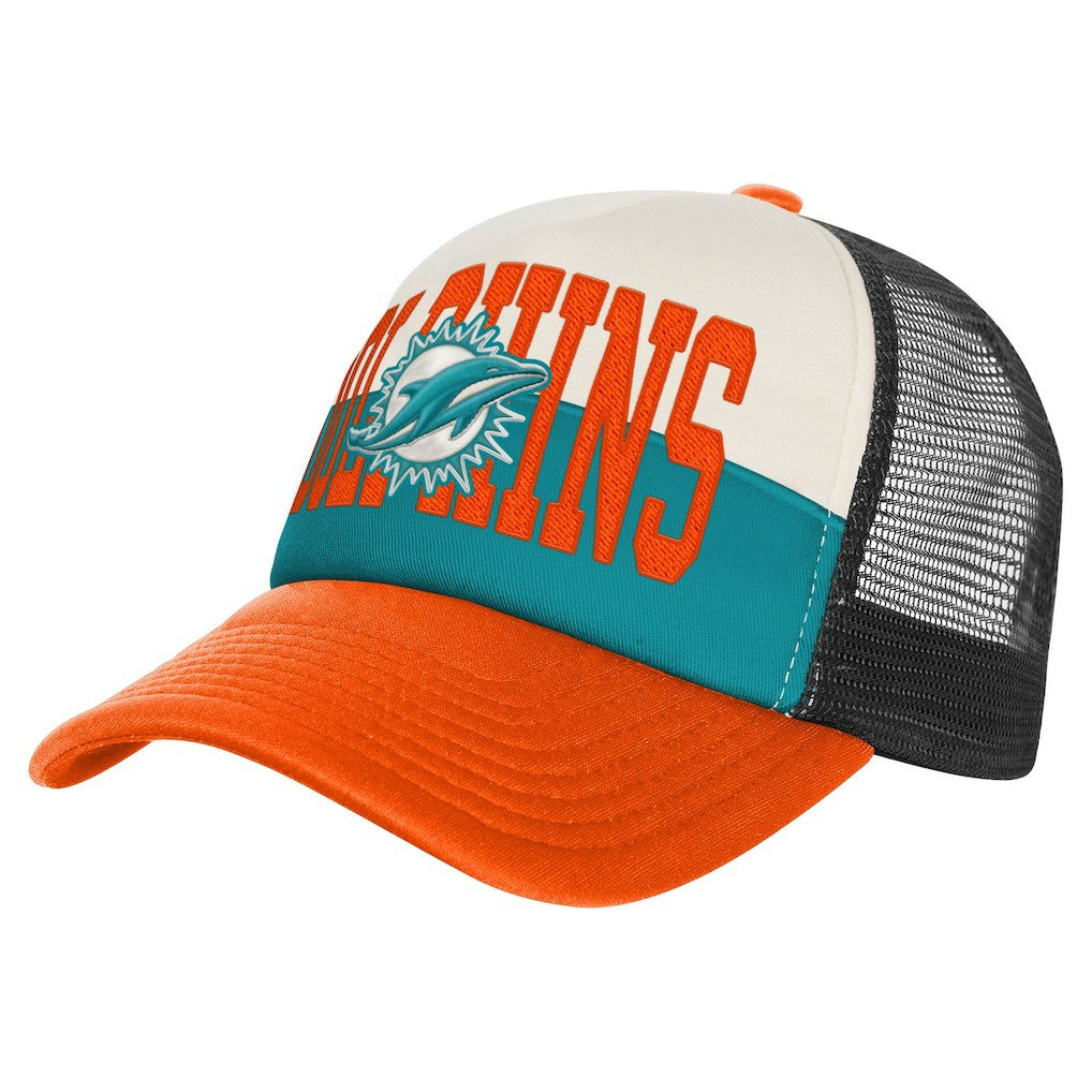 Miami Dolphins Youth Modern Fan Trucker Adjustable Hat - White/Orange sale