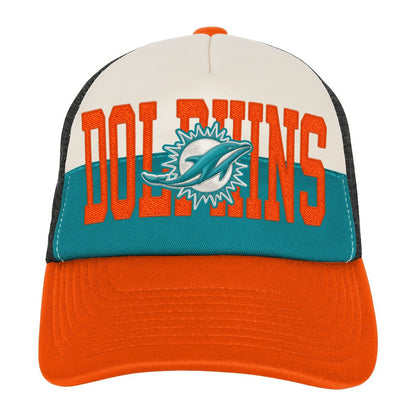 Miami Dolphins Youth Modern Fan Trucker Adjustable Hat - White/Orange sale