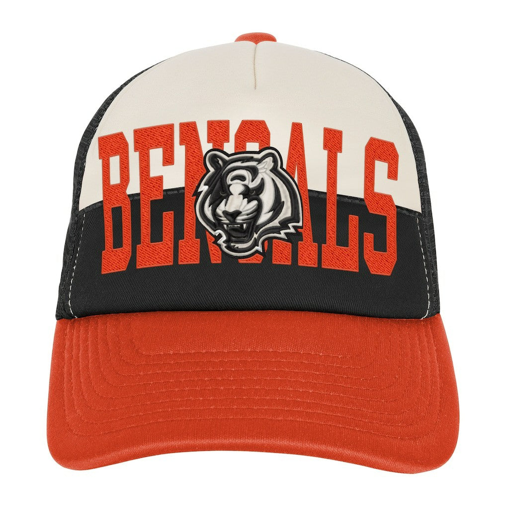 Cincinnati Bengals Youth Modern Fan Trucker Adjustable Hat - White/Orange online