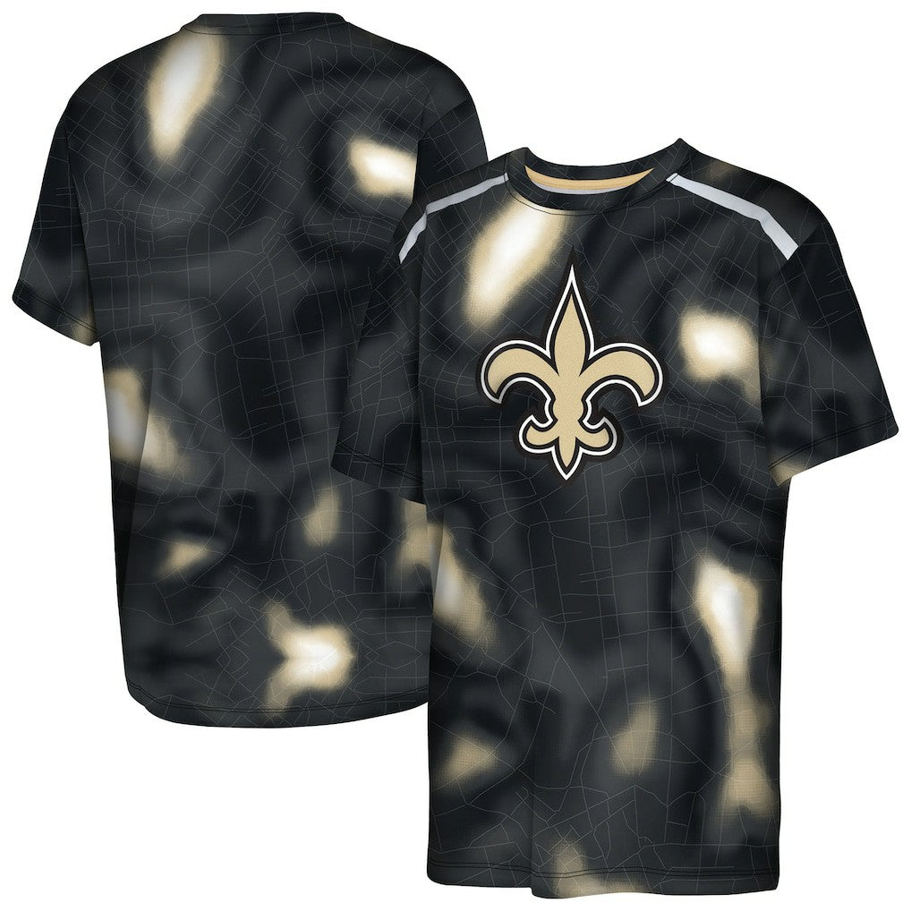 New Orleans Saints Outerstuff Youth End Zone Dri-Tek T-Shirt - Black outlet