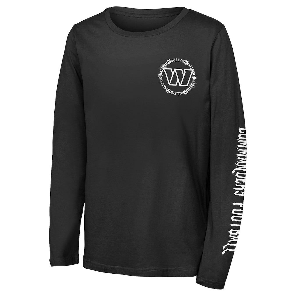 Washington Commanders Outerstuff Youth Rumble Long Sleeve T-Shirt - Black for sale