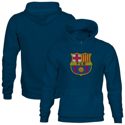 Barcelona 1863FC Youth Color Badge Fleece Pullover Hoodie - Navy shop