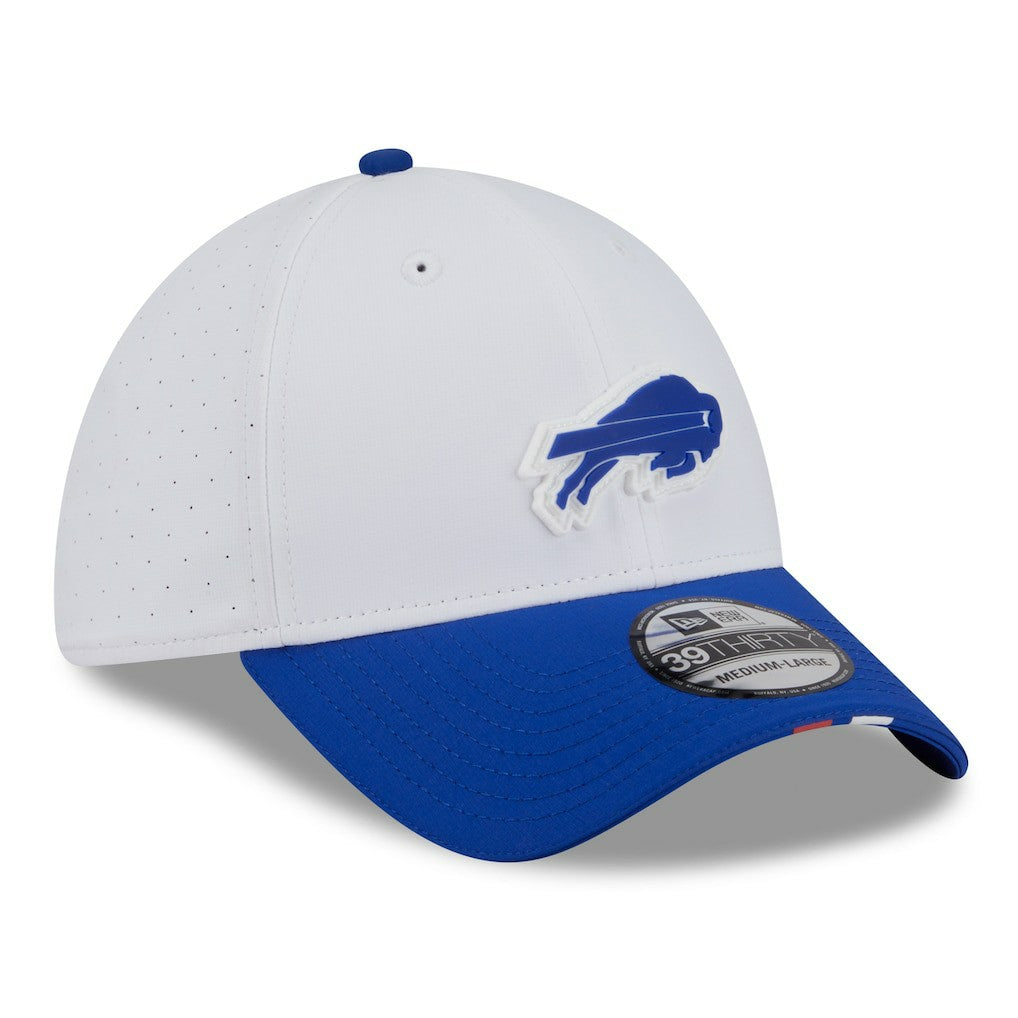 Buffalo Bills New Era 2025 NFL Training Camp 39THIRTY Flex Hat - White/Royal on sale