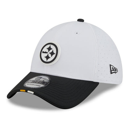 Pittsburgh Steelers New Era 2025 NFL Training Camp 39THIRTY Flex Hat - White/Black outlet
