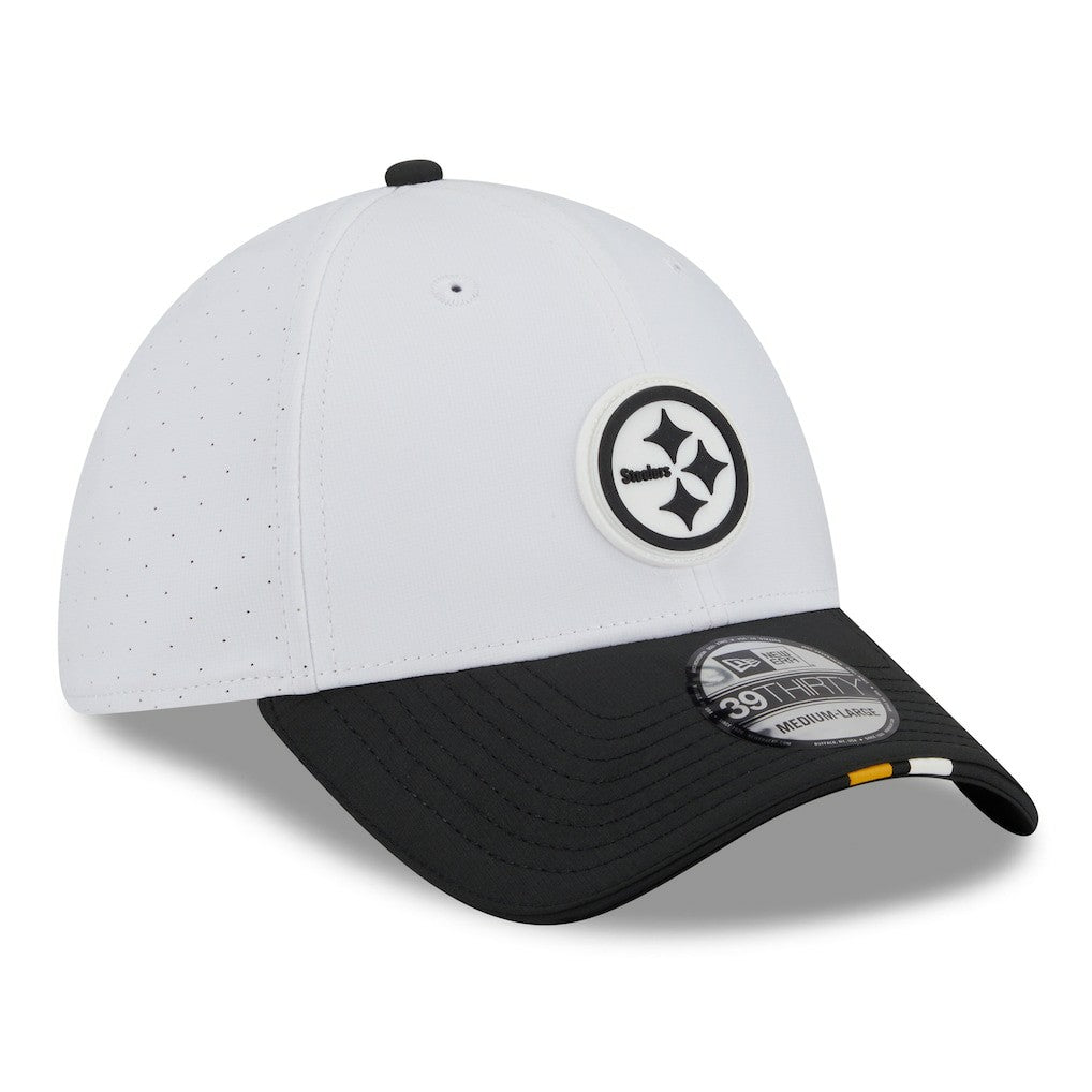 Pittsburgh Steelers New Era 2025 NFL Training Camp 39THIRTY Flex Hat - White/Black outlet