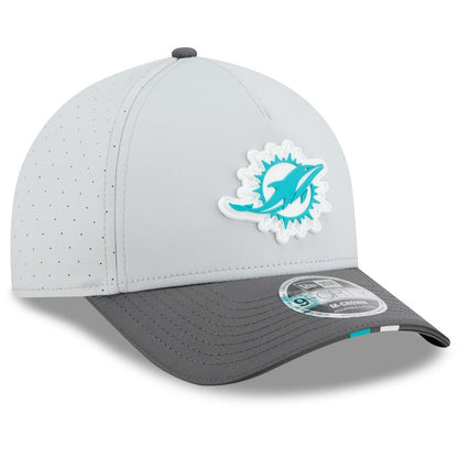 Miami Dolphins New Era 2025 NFL Training Camp A-Frame 9FORTY Adjustable Hat - Gray/Graphite on sale