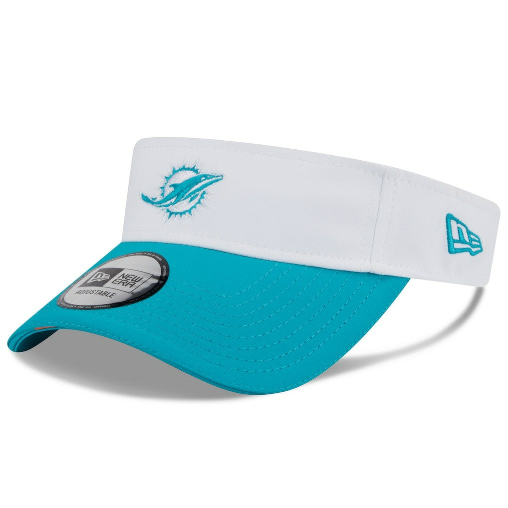 Miami Dolphins New Era 2025 NFL Training Camp Adjustable Visor - White/Aqua cheap
