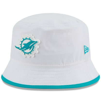 Miami Dolphins New Era 2025 NFL Training Camp Stretch Bucket Hat - White cheap