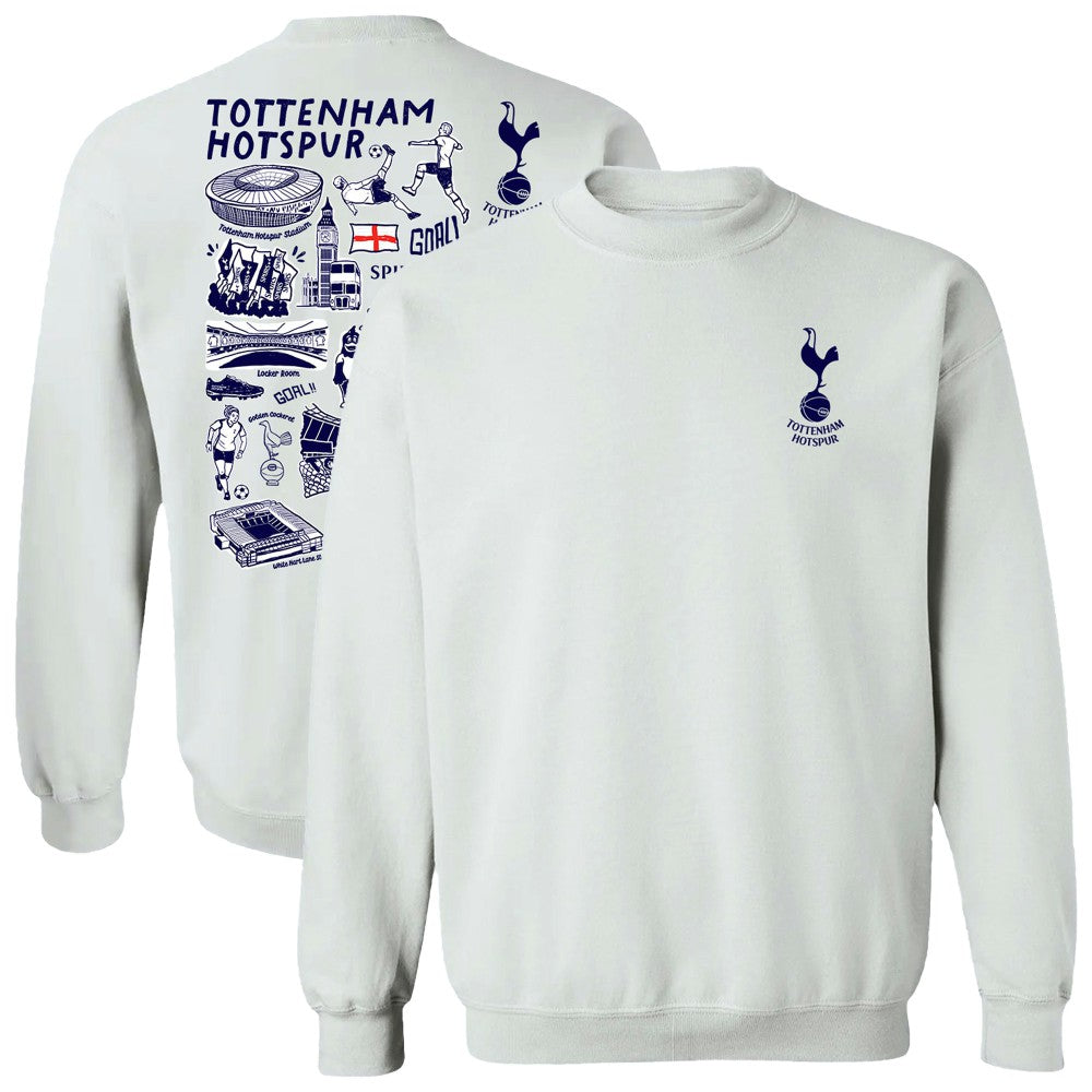 Tottenham Hotspur Vive La Fete Women's Impressions Artwork Pullover Sweatshirt - White sale