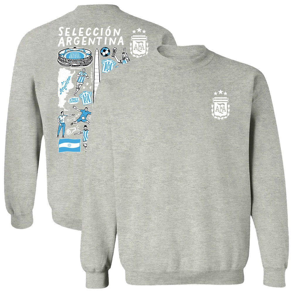 Argentina National Team Vive La Fete Women's Impressions Artwork Pullover Sweatshirt - Gray discount